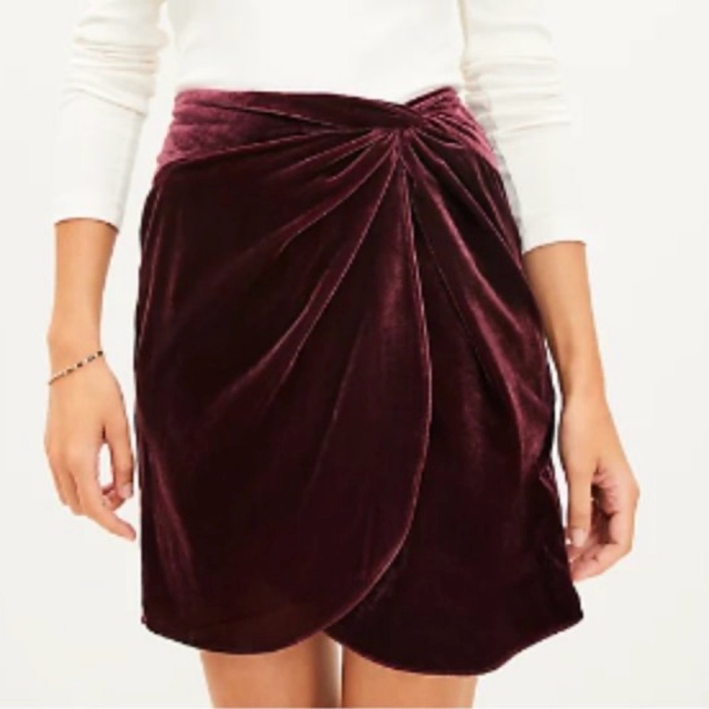 🆕 NWT LOFT Velvet Wrap Skirt
